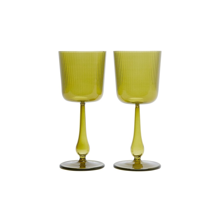 Kitchen + Dining Obakki  | Citrine Green Luisa Calice|Set Of 2